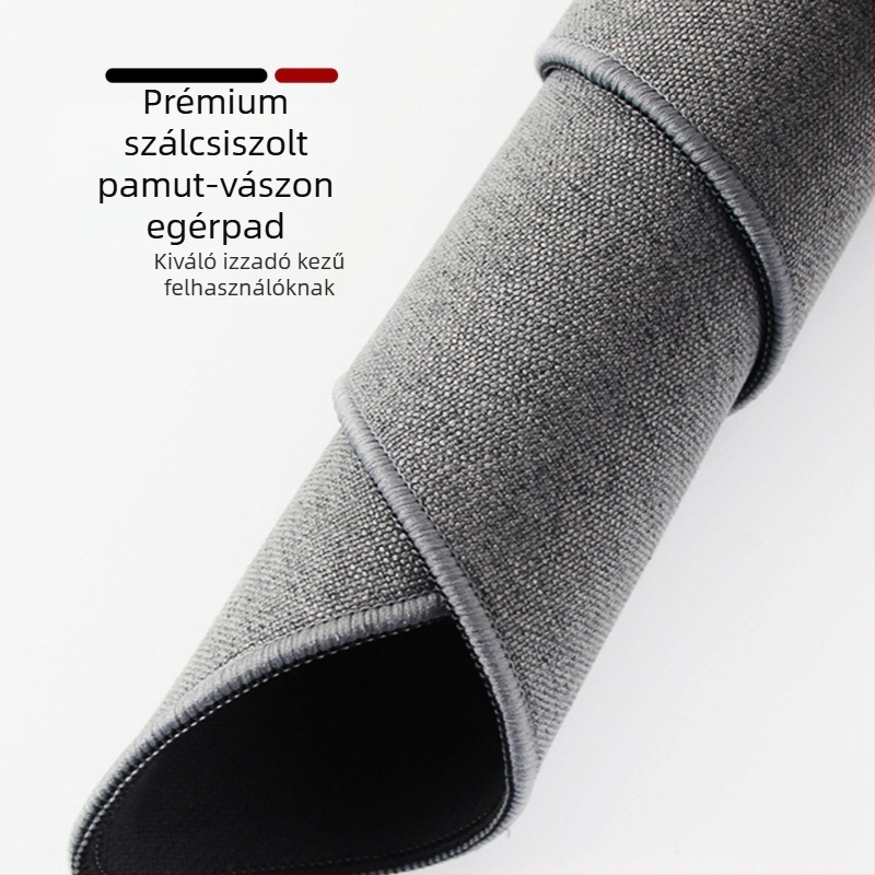 Óriás méretű pamut–vászon gumis egérpad, vastag asztali pad számítógéphez, egyszínű, minimalist dizájn