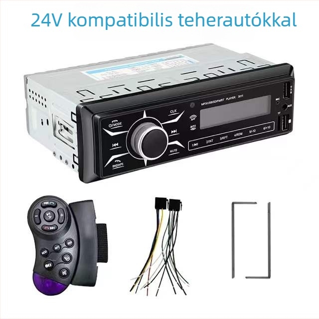 Semaitu autós MP3 lejátszó Bluetooth, USB/SD olvasó, modell 520, ABS ház, 12V/24V tápellátás