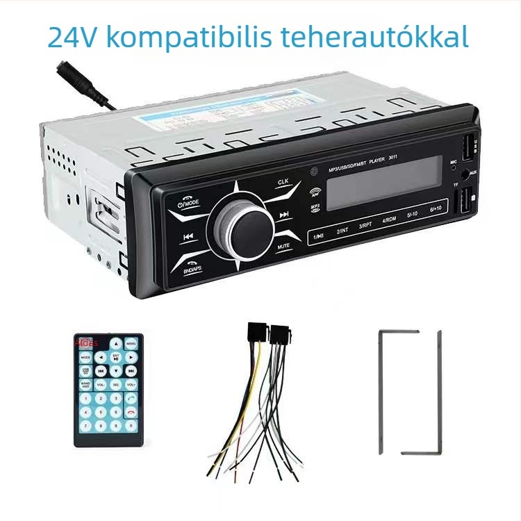 Semaitu autós MP3 lejátszó Bluetooth, USB/SD olvasó, modell 520, ABS ház, 12V/24V tápellátás