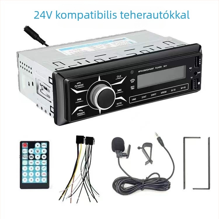 Semaitu autós MP3 lejátszó Bluetooth, USB/SD olvasó, modell 520, ABS ház, 12V/24V tápellátás