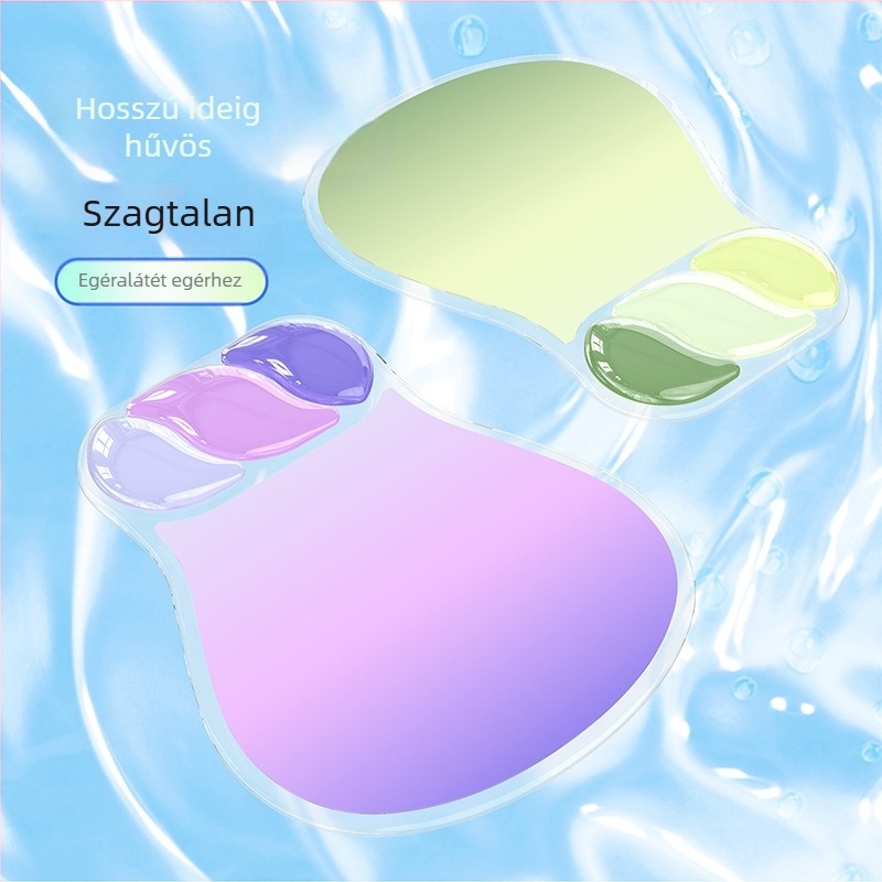 Egérpad csuklótámasz funkcióval, Water drop wristband modell, gumírozott pad, hőtranszfer nyomtatás