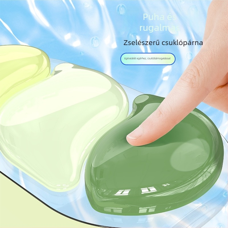 Egérpad csuklótámasz funkcióval, Water drop wristband modell, gumírozott pad, hőtranszfer nyomtatás