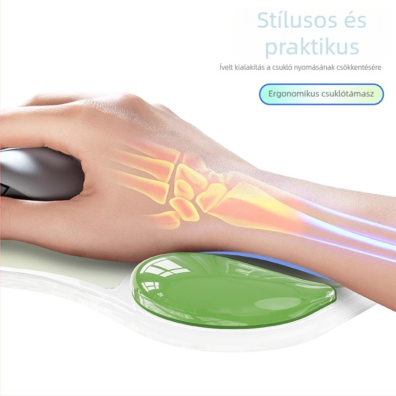 Egérpad csuklótámasz funkcióval, Water drop wristband modell, gumírozott pad, hőtranszfer nyomtatás