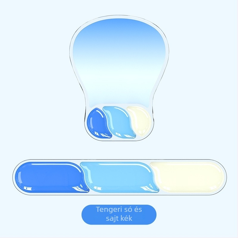 Egérpad csuklótámasz funkcióval, Water drop wristband modell, gumírozott pad, hőtranszfer nyomtatás