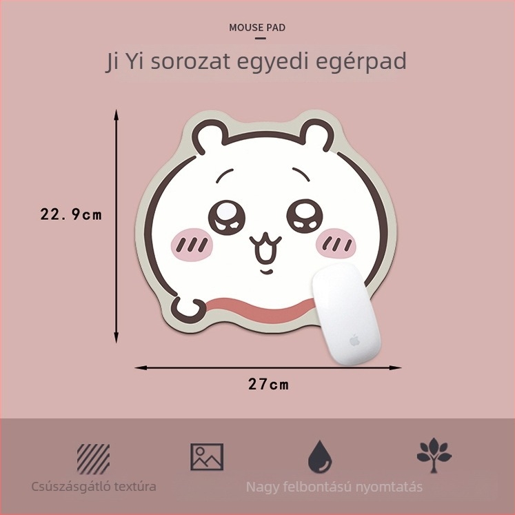 Capybara alakú egérpad iroda- és játékhoz; bőr és gumi felület; karikatúra dizájn; csúszásmentes alap.