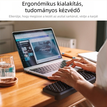 L-alakú memóriás habos csukló- és könyöktámasz – kettős funkciójú asztali matrac, kéztámasz, logónyomás lehetősége