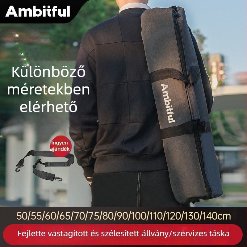 Tripod és lámpatartó állványtáska, korszerűsített vastagabb és szélesebb kialakítás, nagy kapacitású, Oxford vászon