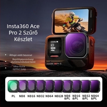 ShadowStone 360Acepro2 sportkamerahoz készült szűrőcsomag: CPL polarizált, ND8/ND16/ND32 szűrők, szilikon kivitel
