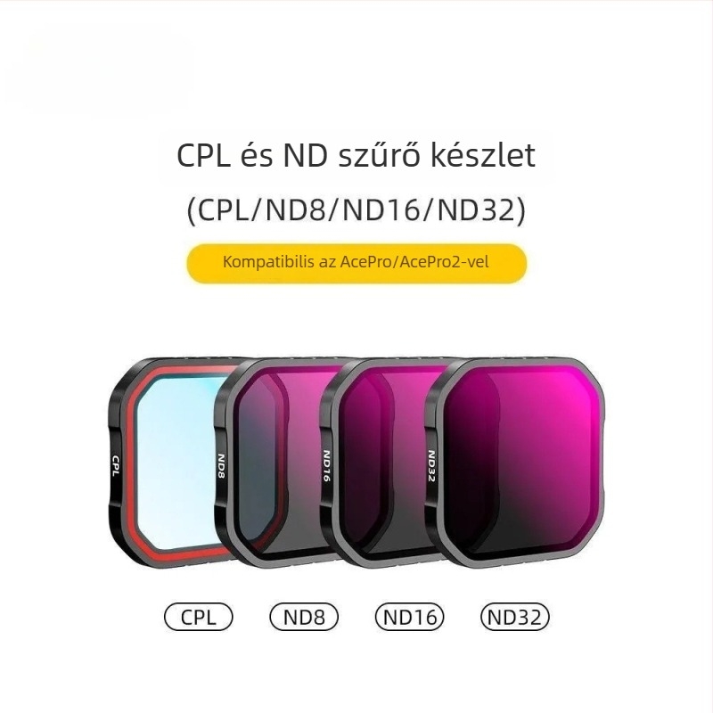 ShadowStone 360Acepro2 sportkamerahoz készült szűrőcsomag: CPL polarizált, ND8/ND16/ND32 szűrők, szilikon kivitel