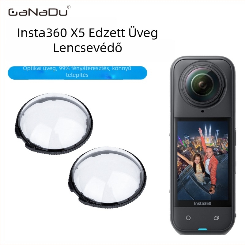 Insta360 X5X4X3X2 Lencsevédő – PC/Üveg anyag, karcálló, Panorámás akciókamera védőfedél