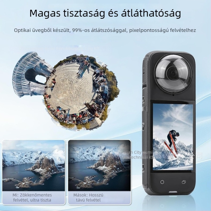 Insta360 X5X4X3X2 Lencsevédő – PC/Üveg anyag, karcálló, Panorámás akciókamera védőfedél