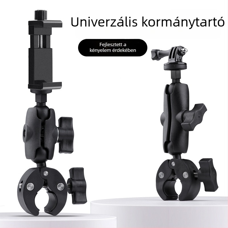 Kormányrögzítő állvány telefonhoz és sportkamerához – univerzális klip