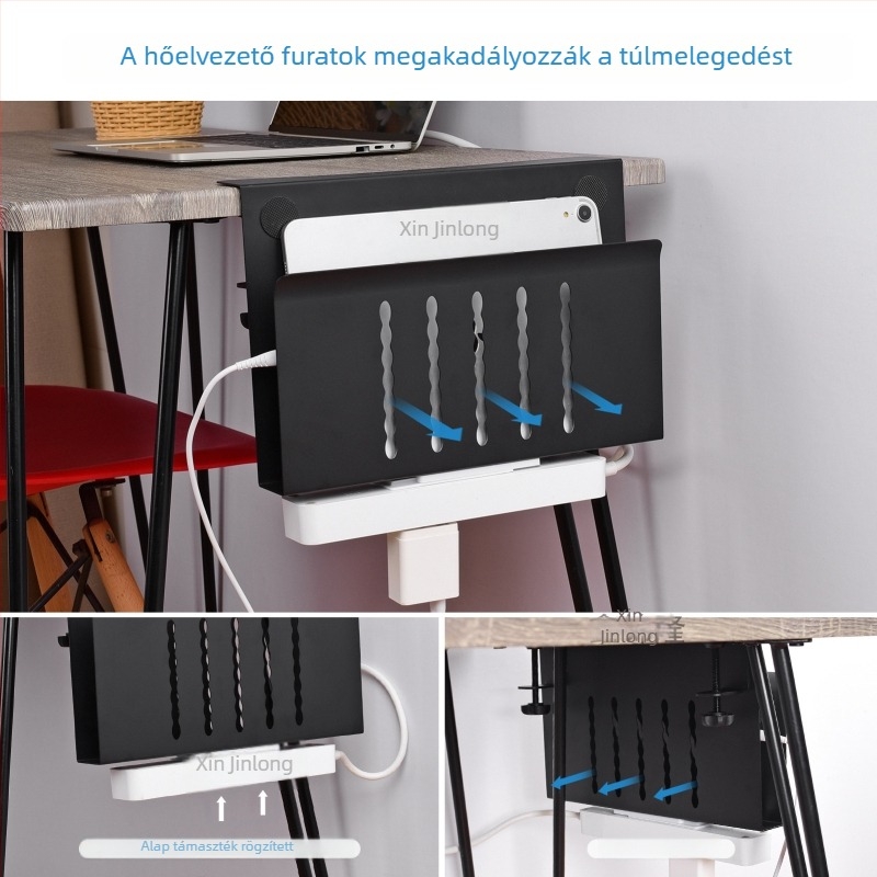 Gravitációs asztali állvány laptophoz, tabletához és telefonhoz, többfunkciós tárolóval és hűtő alappal