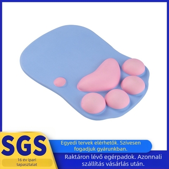 Asztali matrac szilikon csuklótámasz, anyag: szövet + szilikon + PU, egyoldalas, modell Cat Claw 340g, OEM / egyedi képek