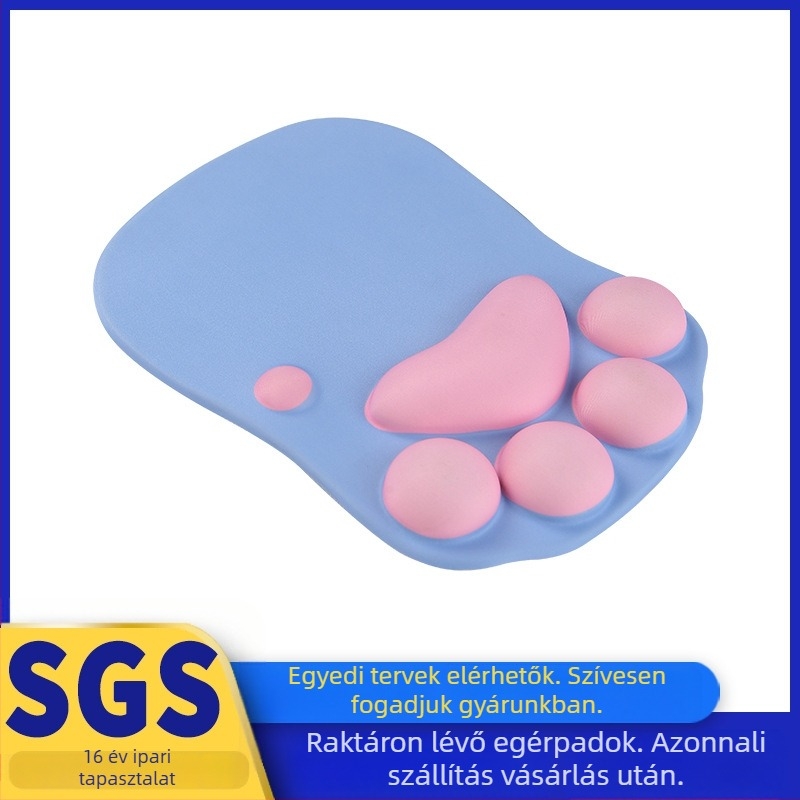 Asztali matrac szilikon csuklótámasz, anyag: szövet + szilikon + PU, egyoldalas, modell Cat Claw 340g, OEM / egyedi képek