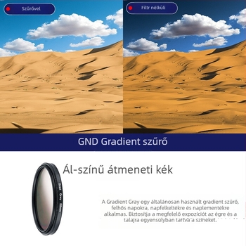 5-1 gradient színszűrő készlet SLR fényképezőgéphez, univerzális csatlakozás, tartalmaz 3 tisztító kendőt, OEM feldolgozás