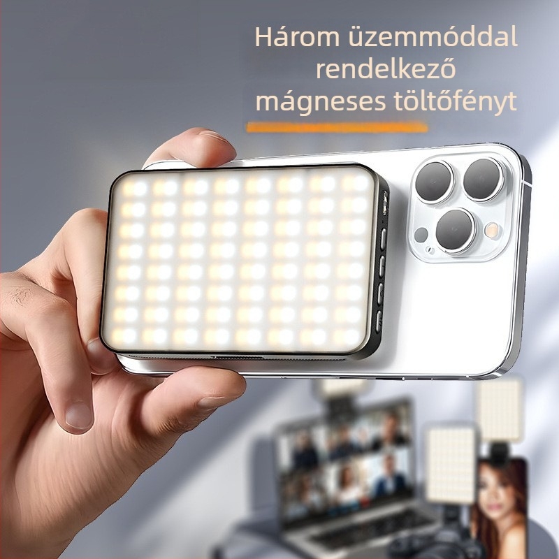 LED kitöltő fény ST120B – kézben tartható, 12W, három színhőmérséklet, 3,7V, élő közvetítéshez, videózáshoz, kültéren