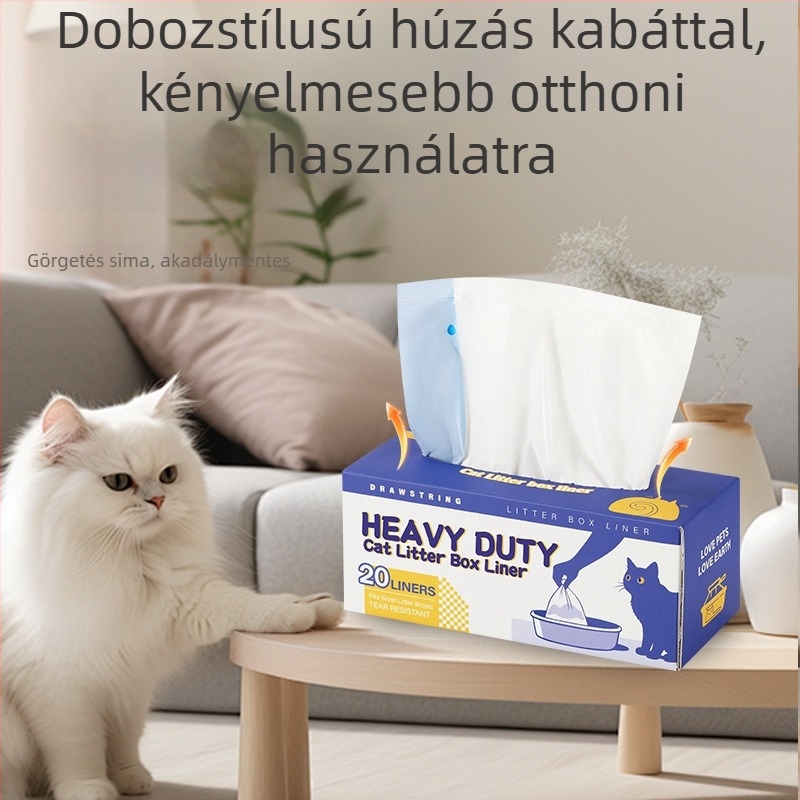 HDPE vastagfalú hordozható macskaalom-zsák