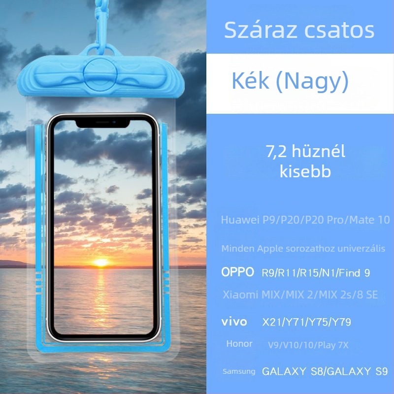 Vízálló telefontáska érintőképernyővel, PVC, úszáshoz, búvárkodáshoz és szabadtéri tevékenységekhez