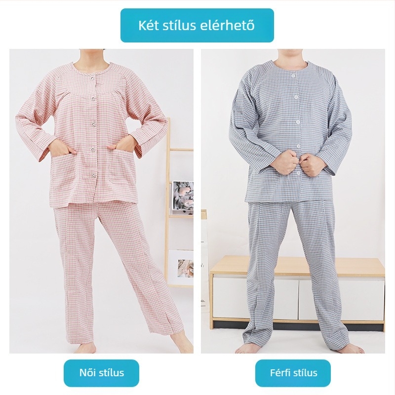 Jingruikang Orvosi ápolási ruházat, unisex, 95% pamut, raglán hosszú ujjú, kerek nyakú, hosszú szabás, 80–100 cm, tavasz/ősz
