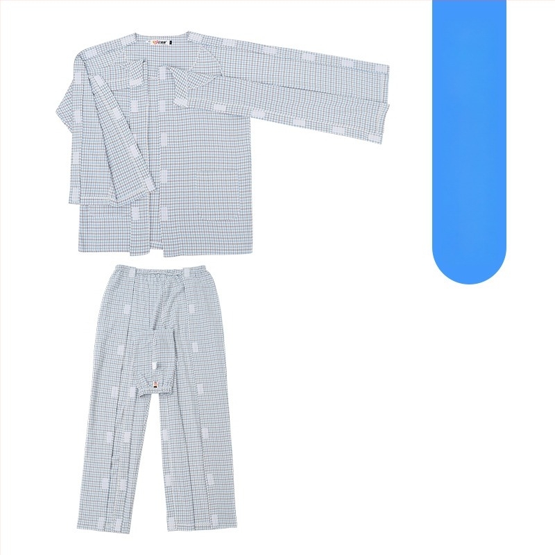 Jingruikang Orvosi ápolási ruházat, unisex, 95% pamut, raglán hosszú ujjú, kerek nyakú, hosszú szabás, 80–100 cm, tavasz/ősz