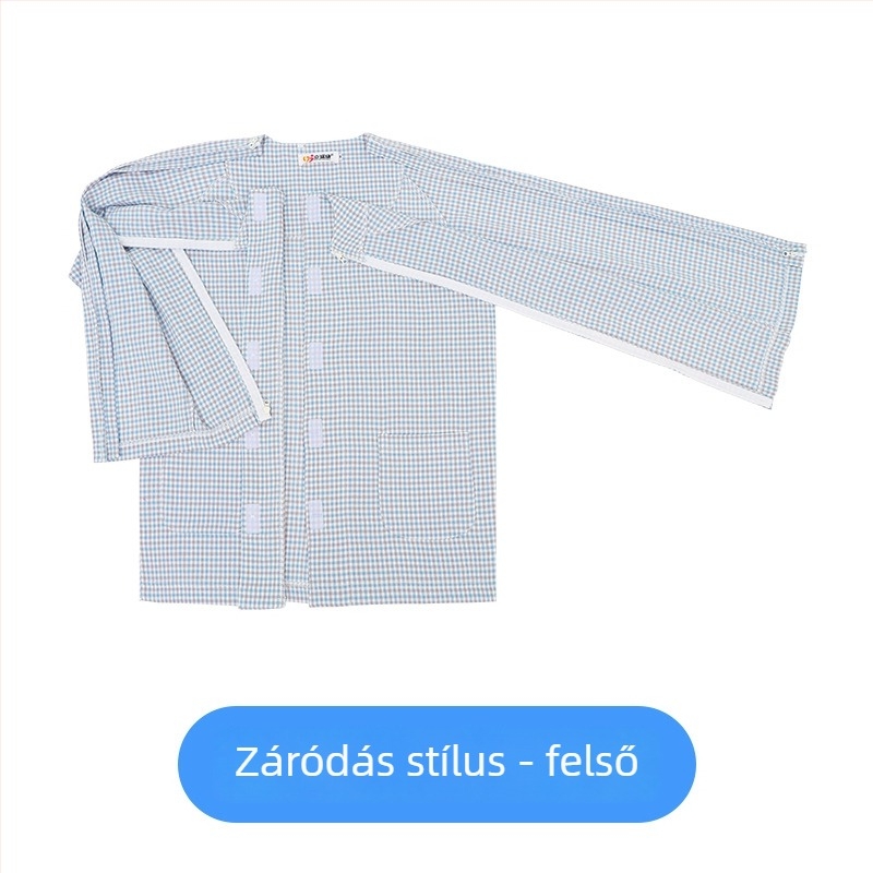 Jingruikang Orvosi ápolási ruházat, unisex, 95% pamut, raglán hosszú ujjú, kerek nyakú, hosszú szabás, 80–100 cm, tavasz/ősz