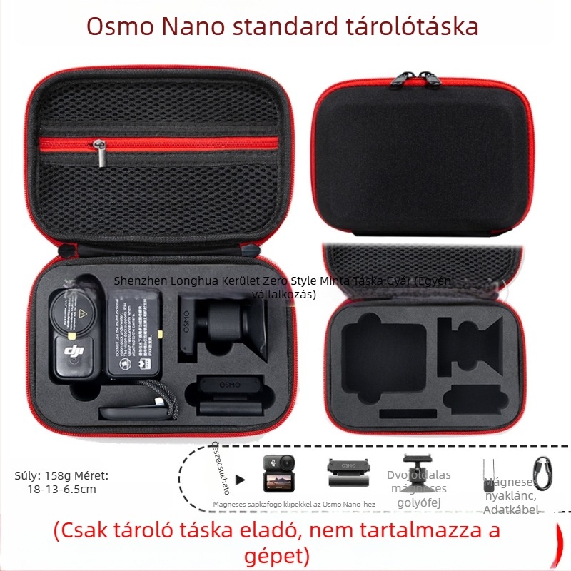 Osmo Nano akciókamera tároló táska – PU anyag, 166 g, kompatibilis Osmo Nano-val