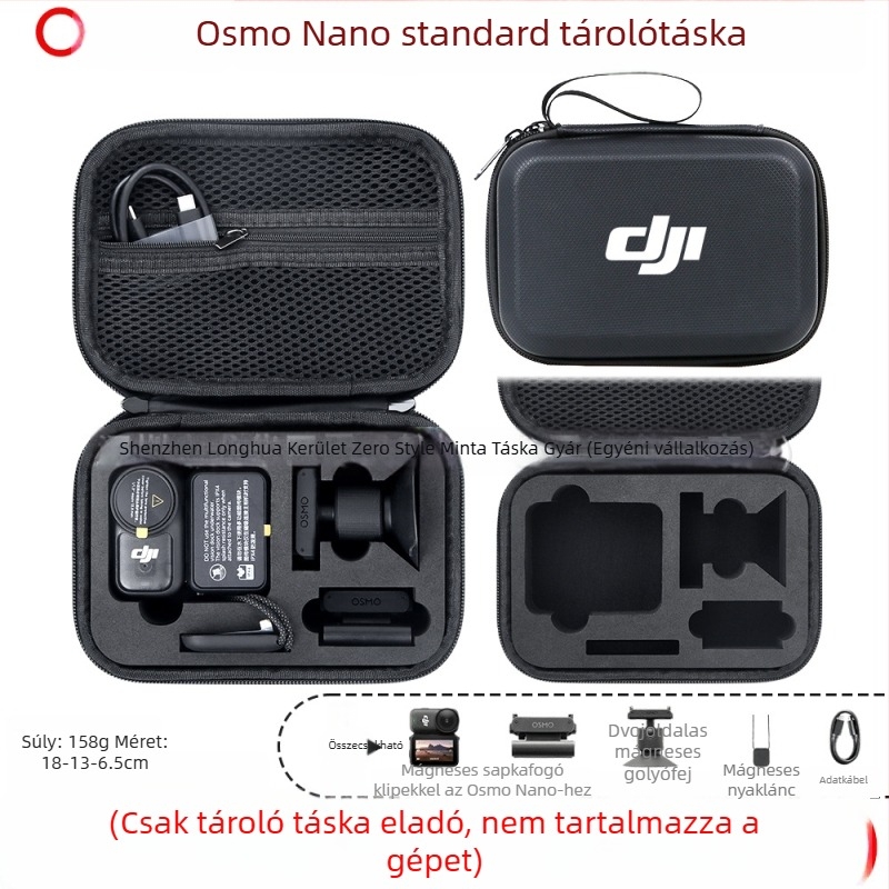 Osmo Nano akciókamera tároló táska – PU anyag, 166 g, kompatibilis Osmo Nano-val