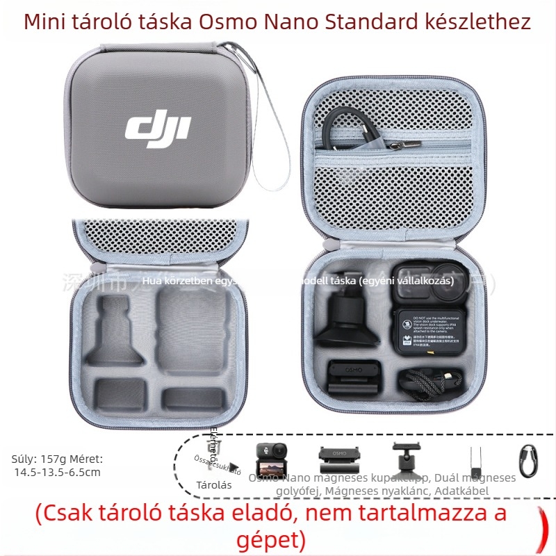 Osmo Nano akciókamera tároló táska – PU anyag, 166 g, kompatibilis Osmo Nano-val