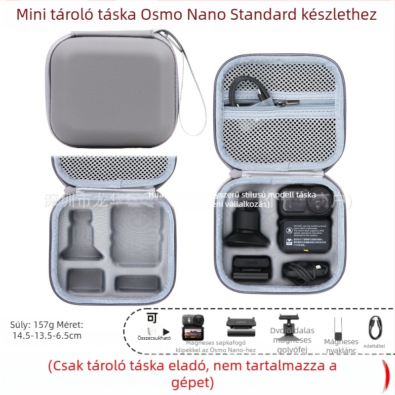 Osmo Nano akciókamera tároló táska – PU anyag, 166 g, kompatibilis Osmo Nano-val
