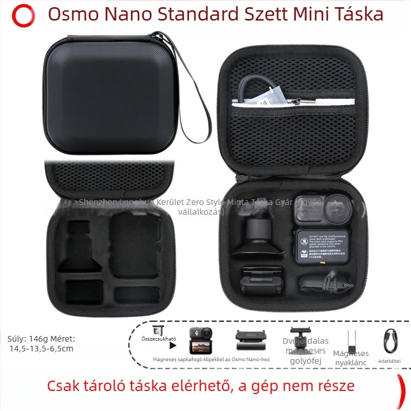 Osmo Nano akciókamera tároló táska – PU anyag, 166 g, kompatibilis Osmo Nano-val