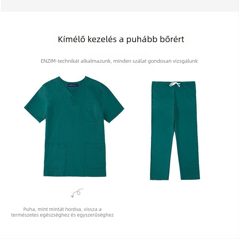 Uniszex orvosi munkaruha készlet orvosok, sebészek és esztétikai fogorvosok számára — sugárzásvédelmi, Chenille-Spandex keverék, rövid vagy 3/4-es ujjak, Capri hosszú nadrág