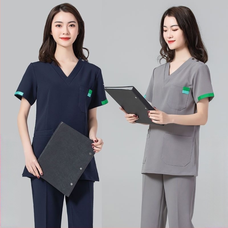 Uniszex scrubruha orvosi célokra, chenille anyag, 50–70% spandex, 5/4 ujjú, szőrme gallér, normál hossz 50–65 cm, sugárzásvédelmi