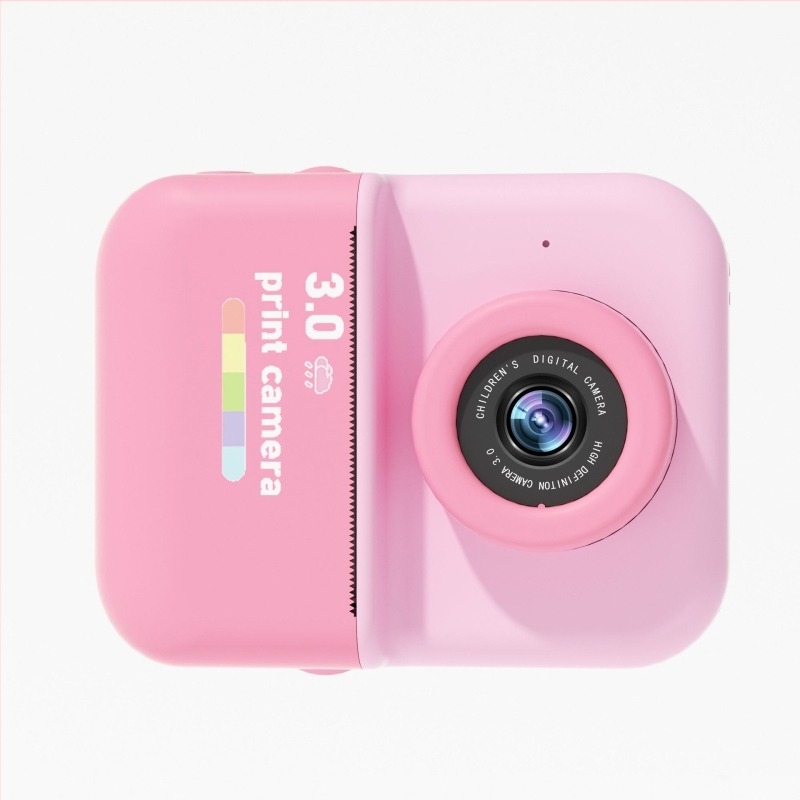 D8s Gyerekeknek szánt Polaroid fényképezőgép nyomtatási funkcióval, elöl és hátul duál kamera, 2,0 hüvelykes LCD, TF memóriakártya, termikus nyomtató