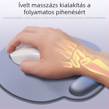 Ergonomikus csuklóvédő egérpad memóriahab és szilikon bevonattal, ergonikus számítógép‑irodai kiegészítő