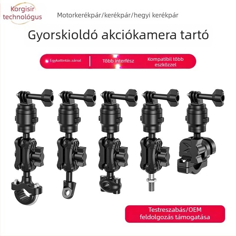 Motorkerékpárhoz való telefon-tartó 25 mm golyófej-adapterrel – LL8-1, alumínium-nylon ötvözet, egyetlen kattintásos gyorskioldó