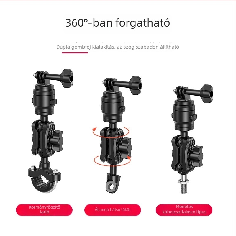 Motorkerékpárhoz való telefon-tartó 25 mm golyófej-adapterrel – LL8-1, alumínium-nylon ötvözet, egyetlen kattintásos gyorskioldó