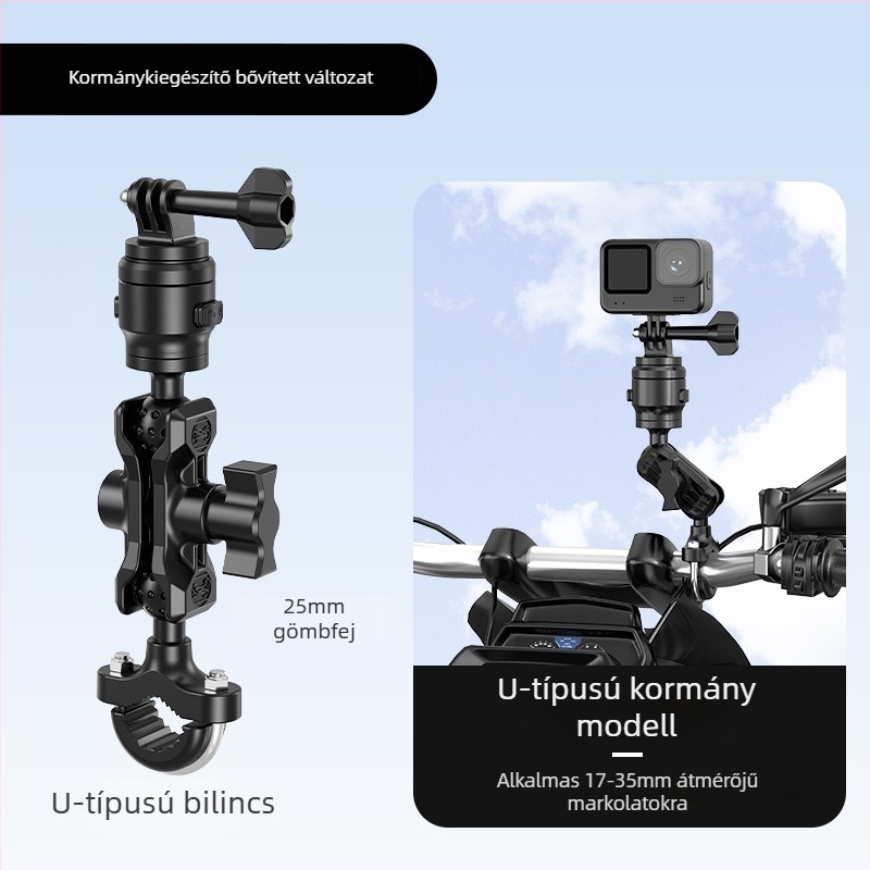 Motorkerékpárhoz való telefon-tartó 25 mm golyófej-adapterrel – LL8-1, alumínium-nylon ötvözet, egyetlen kattintásos gyorskioldó