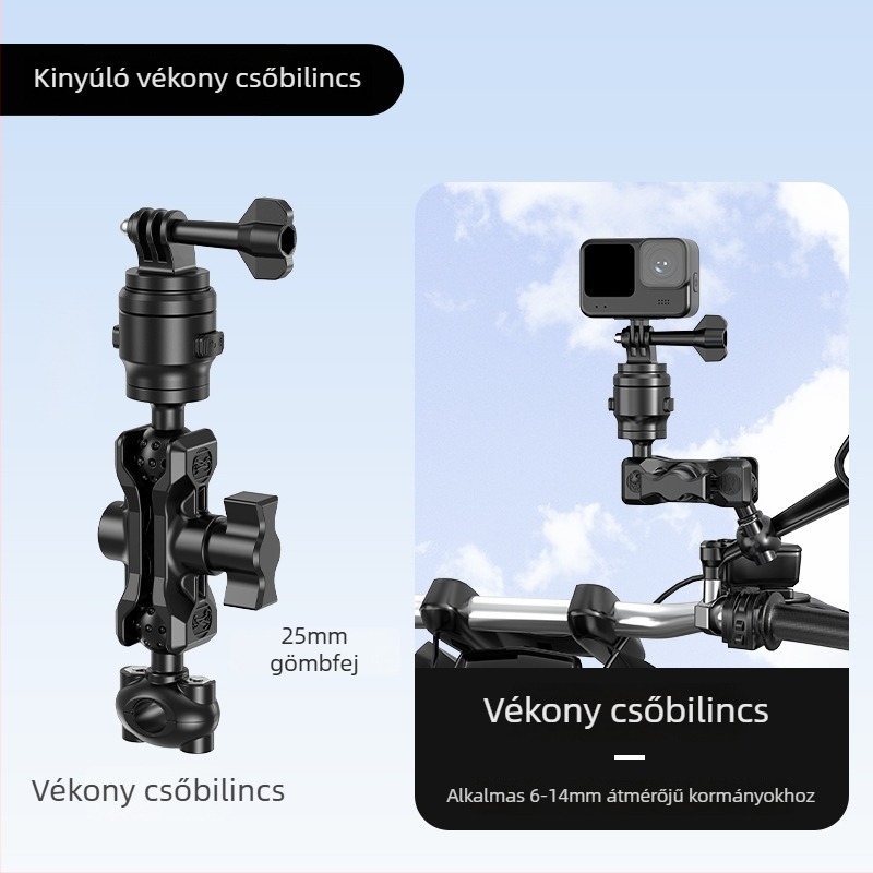 Motorkerékpárhoz való telefon-tartó 25 mm golyófej-adapterrel – LL8-1, alumínium-nylon ötvözet, egyetlen kattintásos gyorskioldó
