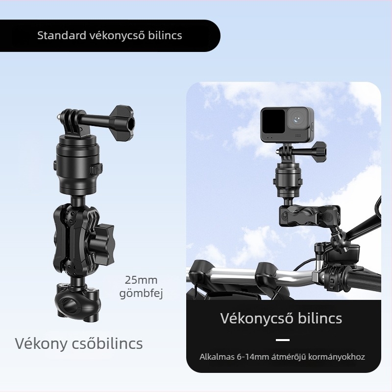 Motorkerékpárhoz való telefon-tartó 25 mm golyófej-adapterrel – LL8-1, alumínium-nylon ötvözet, egyetlen kattintásos gyorskioldó