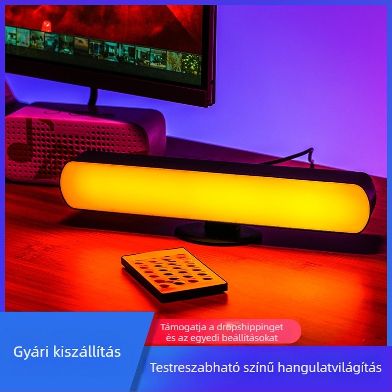 Éjszakai fény asztali hangulatlámpa – USB táplálás, távirányító, zenei üzemmód, geometriai 3D tervezés, PP lámpabúra