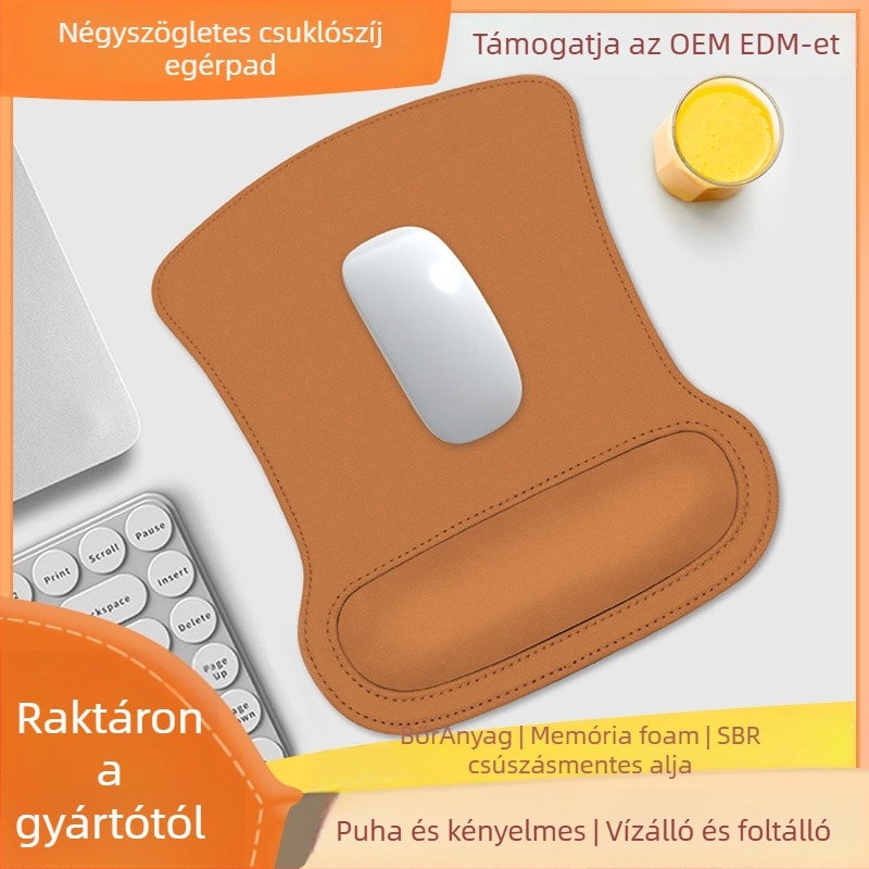 Bőr asztali matrac csúszásmentes csuklótámasz, OEM testreszabás, logó nyomtatás elérhető