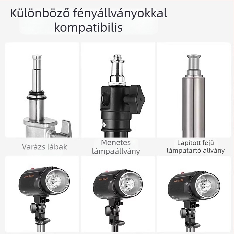 Fotózási vaku alap, 200W, menetes csatlakozás, kompatibilis SK400II és SL60