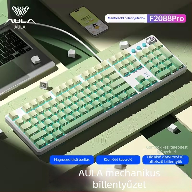Tarantula F2088pro Játékos mechanikus billentyűzet — 108 gomb, vezetékkel, mechanikus kapcsolók, ABS injektált anyag, 1 év garancia