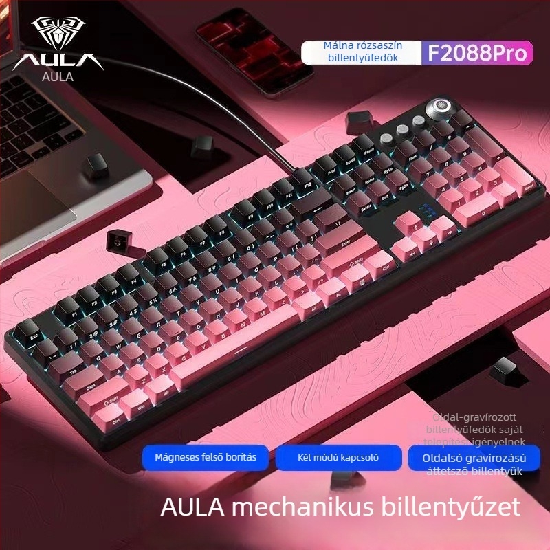 Tarantula F2088pro Játékos mechanikus billentyűzet — 108 gomb, vezetékkel, mechanikus kapcsolók, ABS injektált anyag, 1 év garancia