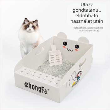 Egyszer használatos macskaalomtálca, extra nagy, vízálló, összecsukható, kültéri utazásokhoz