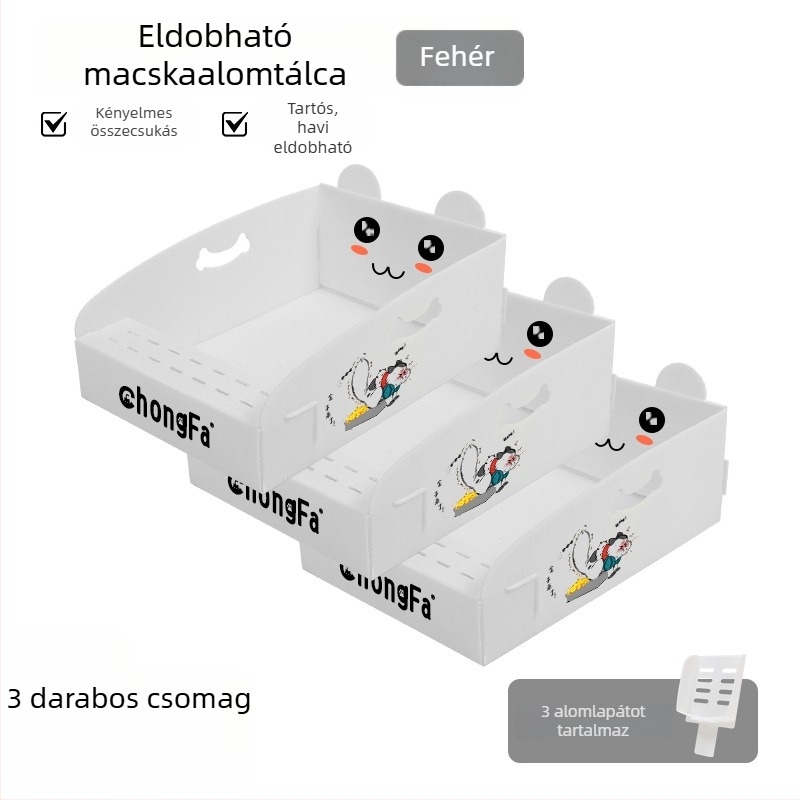 Egyszer használatos macskaalomtálca, extra nagy, vízálló, összecsukható, kültéri utazásokhoz