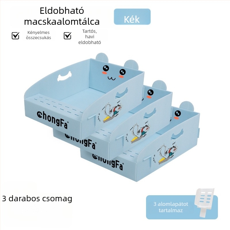 Egyszer használatos macskaalomtálca, extra nagy, vízálló, összecsukható, kültéri utazásokhoz