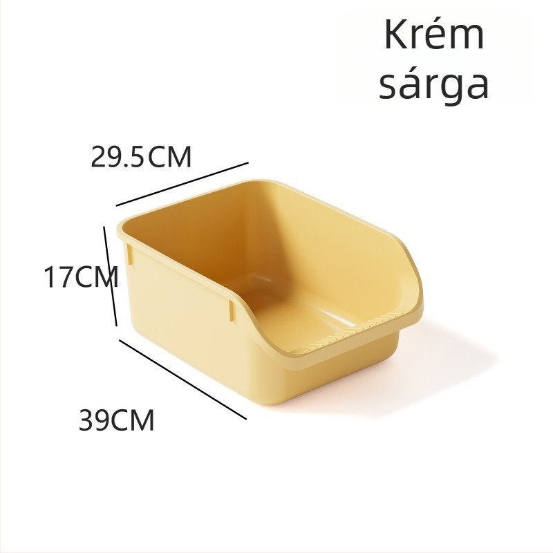 Berry Macskaalom tálca, Extra nagy méret, Félig zárt kialakítás, Anti-szórás, Homokkal együtt, Kismacskák számára