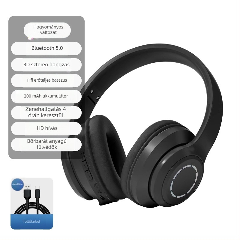 Fejre rögzíthető Bluetooth fejhallgató, 2025-ös modell, stílusos, vezeték nélküli, lányoknak, fényképezéshez és zenéhez